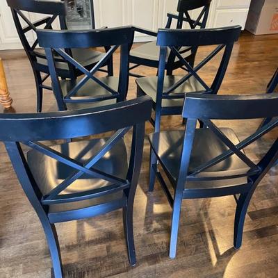 Pottery Barn Black Aaron Dining Chairs (2 arm, 4 side)