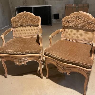 Vintage Louis XV Style Caned Armchair 
