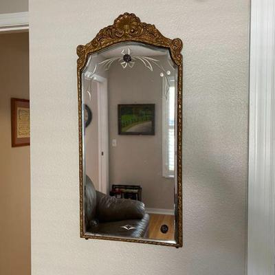 Antique Etched Glass mirror