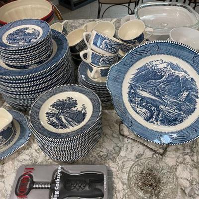 Currier & Ives Blue China