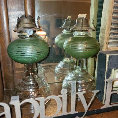 Antique oil lamps