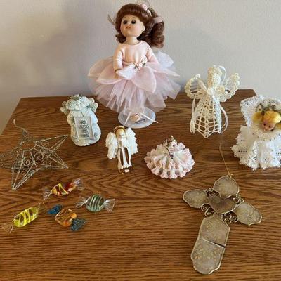 Grouping Of Ornaments & 'Ginny' Doll
