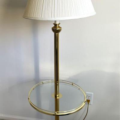 Brass End Table Floor Lamp