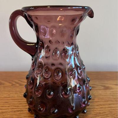 Purple Hobnail Glass Vase