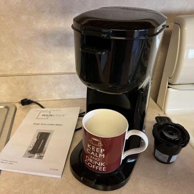 Mainstays Single Serve Coffee Maker With "Keep Calm & Drink Coffee" Mug