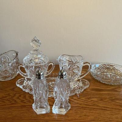 Collection Of Press Cut Glass Serving Ware
