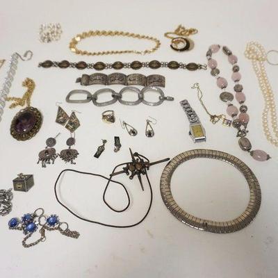 1064	GROUP OF COSTUME JEWELRY NCLUDING STERLING
