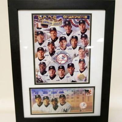 1204	2003 NEW YORK YANKEES CHAMPIONS FRAMED, APPROXIMATELY 14 IN X 18 IN
