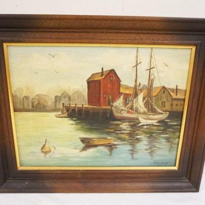 1118	OIL PAINTING ON CANVAS HARBOR SCENE SIGNED LOWER RIGHT, APPROXIMATELY 16 IN X 20 IN
