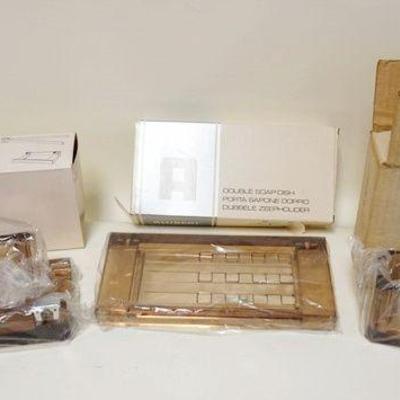 1295	MID CENTURY MODERN FRENCH LUCITE BATHROOM ACCESSORIES IN ORIGINAL BOXES

