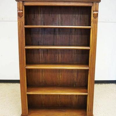 1255	PINE BOOKCASE WITH REEDED COLUMN FRONT, APPROXIMATELY 52 IN X 15 IN X 79 IN H
