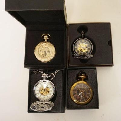1072	LOT OF 4 CONTEMPORARY POCKET WATCHES

