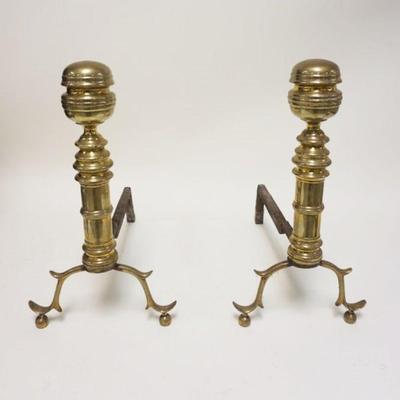 1094	PAIR OF ANTIQUE BRASS ANDIRONS, APPPROXIMATELY 17 IN HIGH
