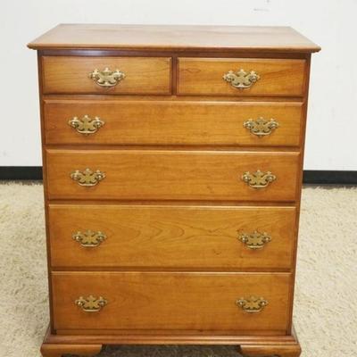 1223	STICKLEY SOLID CHERRY *EARLY AMERICAN* 6 DRAWER CHEST, APPROXIMATELY 34 IN X 20 IN X 44 IN H
