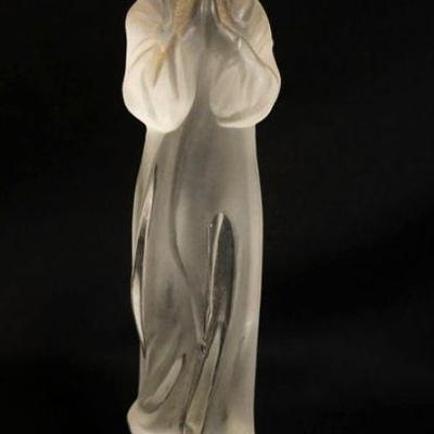 1056	FROSTED GLASS MADONNA STATUE W/GROUND & POLISHED BOTTOM, APPROXIMATELY 8 1/2 IN HIGH
