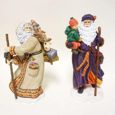 1142	LOT OF 2 PIPKA SANTAS POLISH FATHER CHRISTMAS & THE CHRISTMAS TRAVELER, APPROXIMATELY 10 1/2 IN HIGH
