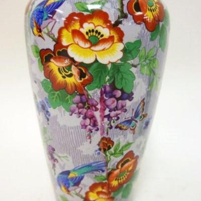 1176	PHEONIX WARE VASE DECORATED W/FLOWERS & PHEASANTS, APPROXIMATELY 10 IN HIGH
