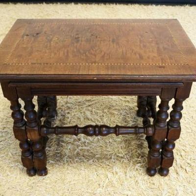 1273	WALNUT DOUBLE NEST OF TABLES, APPROXIMATELY 26 IN X 17 IN X 20 IN H
