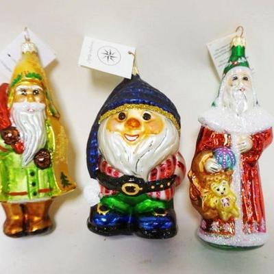 1149	CHRISTOPHER RADKO LOT ORNAMENTS, LOT OF 3, LARGEST IS APPROXIMATELY 6 1/2 IN
