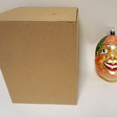 1167	CHRISTOPHER RADKO CHRISTMAS ORNAMENT, PEACH ORNAMENT, APPROXIMATELY 8 IN
