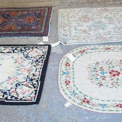 1277	LOT OF 4 THROW RUGS, LARGEST APPROXIMATELY 5 FT X 3 FT
