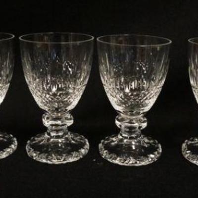 1025	DAUM FRANCE SET OF 6 SIGNED CRYSTAL WINE GLASSES, FOOTED, APPROXIMATELY 1 1/4 IN HIGH
