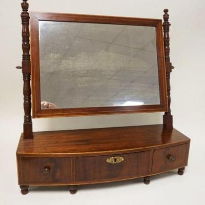 1090	ANTIQUE MAHOGANY DRESSER MIRROR W/3 DOVETAILED DRAWERS, APPROXIMATELY 22 1/4 IN X 8 IN X 24 IN HIGH
