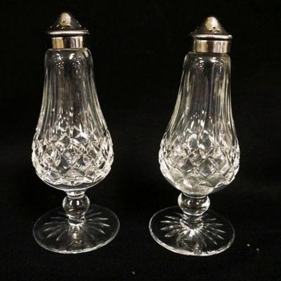 1020	WATERFORD LISMORE SALT & PEPPER SHAKERS, APPROXIMATELY 6 1/2 IN HIGH
