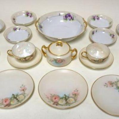 1004	CHINA LOT W/HAND PAINTED NIPPON BERRY SET & RS PRUSSIA DISHES
