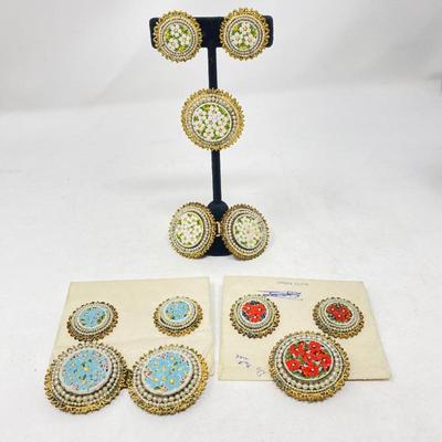  Italian Micro Mosaic - Earrings, Belt buckles, Dress Clips