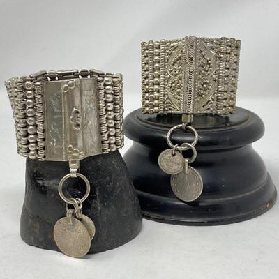 Two Amazing Tribal Habbiyat Heavyweight Bracelets from Palestinian