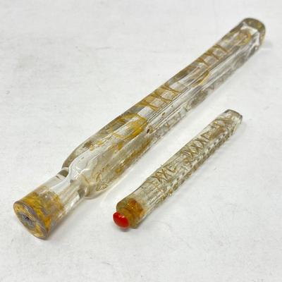 Two 18th Century Crystal Salt flasks With Gilding