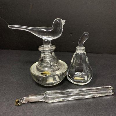 Antique Carved Crystal Salt Bottle from the 18th Century ~ Bird Art Glass & Czech Crystal Pear