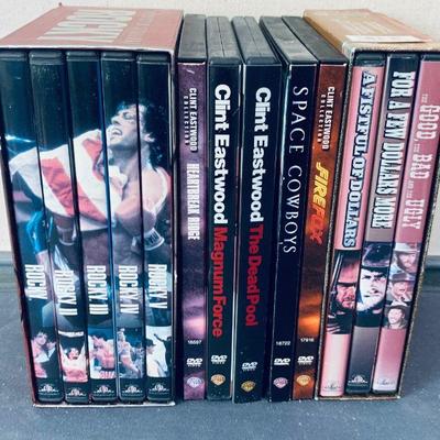 Action DVD's * Rocky * Clint Eastwood * Man with no Name Trilogy