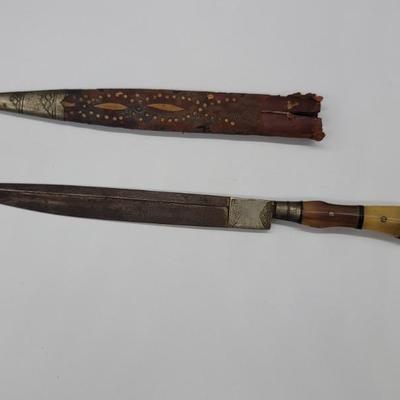 Vintage Dagger w/ Sheath & Bone Handle
