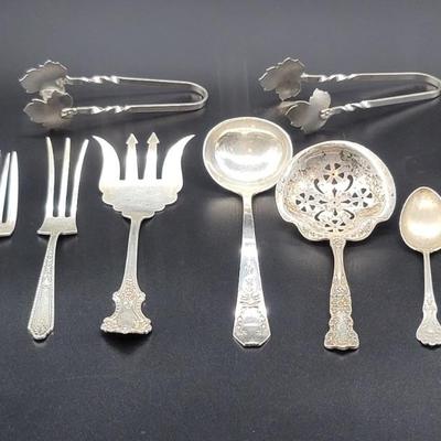 (9) Sterling Silver Serving Pieces, all marked