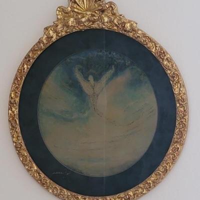 Antique Gilt Gold Frame w/ Painting by Jessica Ray