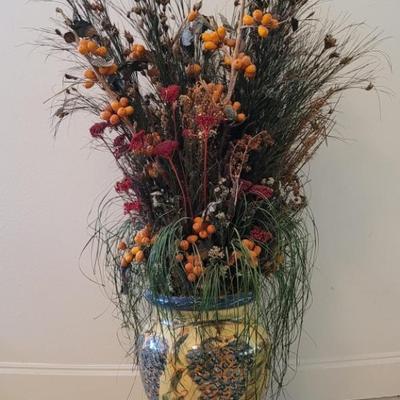 Ceramic Planter w/ Faux Flower Arrangement is 48in