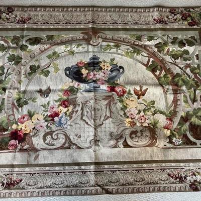 beautiful woven tapestries, birds, fruits, flowers, urns, Renaissance designs