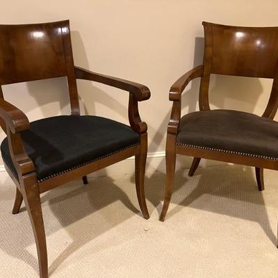 pair of Empire style arm chairs, side chairs