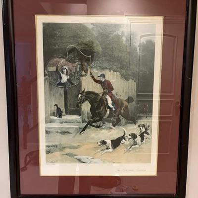 hunting print, dated 1899, The Huntsman's Courtship