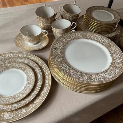 set of gold rimmed porcelain dishes by Franciscan, Renaissance