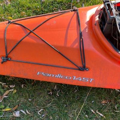 2 kayaks, a single and a double