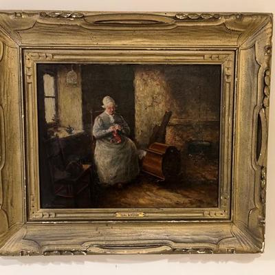 oil painting of peasant life, 19th century by Carl Bergman, genre painting, Dutch