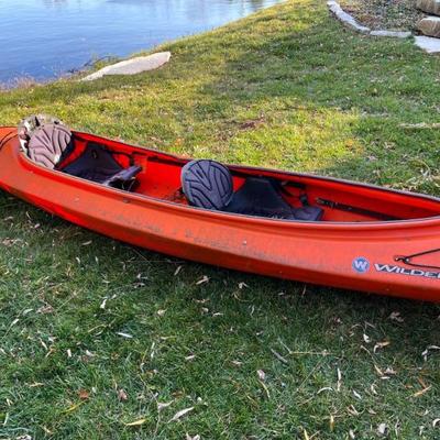 2 kayaks, a single and a double