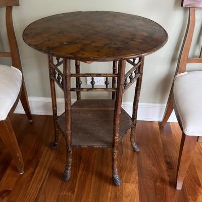 antique rattan, bamboo table