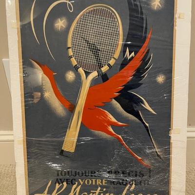 vintage French poster, tennis