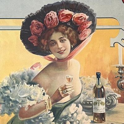 Art Nouveau, 1890s, antique French poster for J. Dupont cognac by V. Bocchino