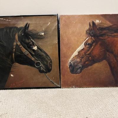 pair of portraits of horses