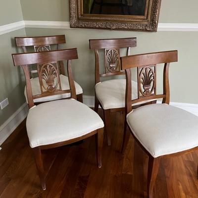 set of 4 Hepplewhite style side chairs by Kindel